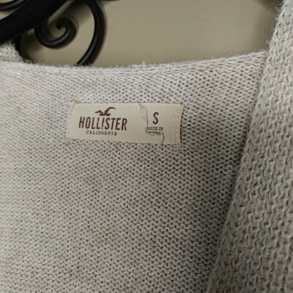 Hollister Beige Open Hooded Cardigan Sz S - Picture 2 of 3